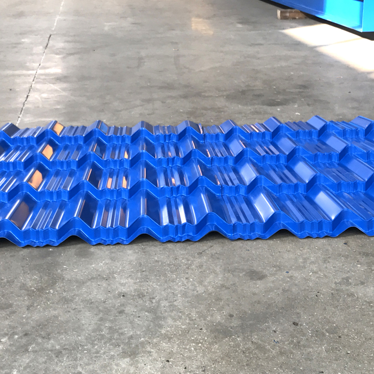 Glazed roofing sheet making machine with 3D effec